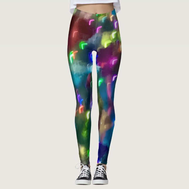 Färgglada ljus leggings (Framsida)