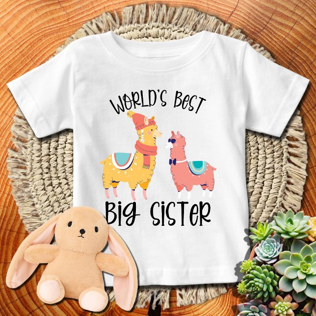 Färgglada Llamor Världens Bästa Storesyster T Shirt (Skapare uppladdad)