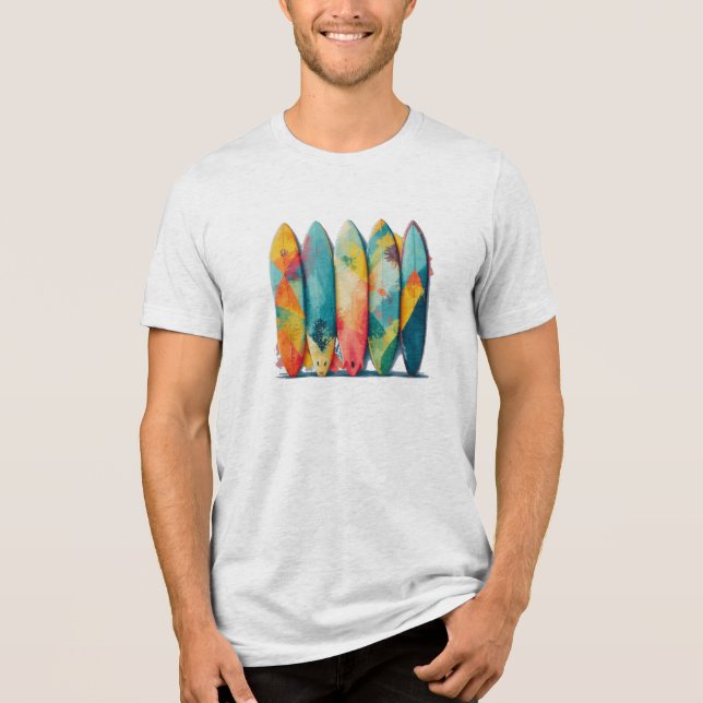 Färgglada Long Board T-Shirt (Framsida)
