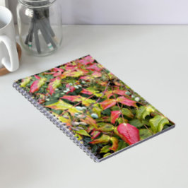 Färgglada Mahonia-blad med blomsterbär Anteckningsbok