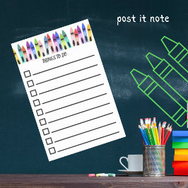 Färgglada måleriska kritor Att göra-lista  Post-it Block