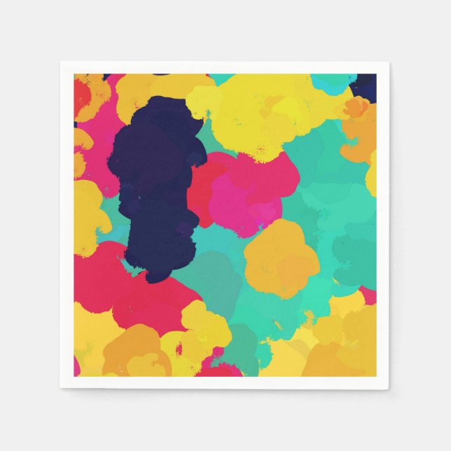 Färgglada Målning Fiesta Konst Hantverk Födelsedag Pappersservett (Framsidan)