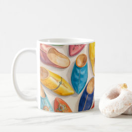 Färgglada marockanska Babouche-tofflor Kaffemugg