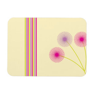 Färgglada maskrosblommor, ränder, boho abstrakt magnet