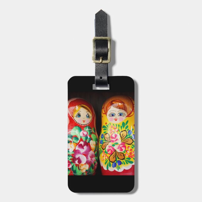Färgglada Matryoshka-dockor Bagagebricka (Vertikal Framsida)