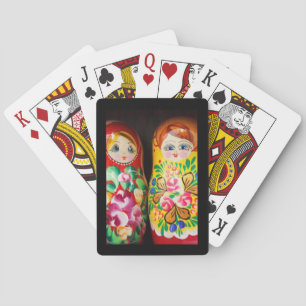 Färgglada Matryoshka-dockor Casinokort