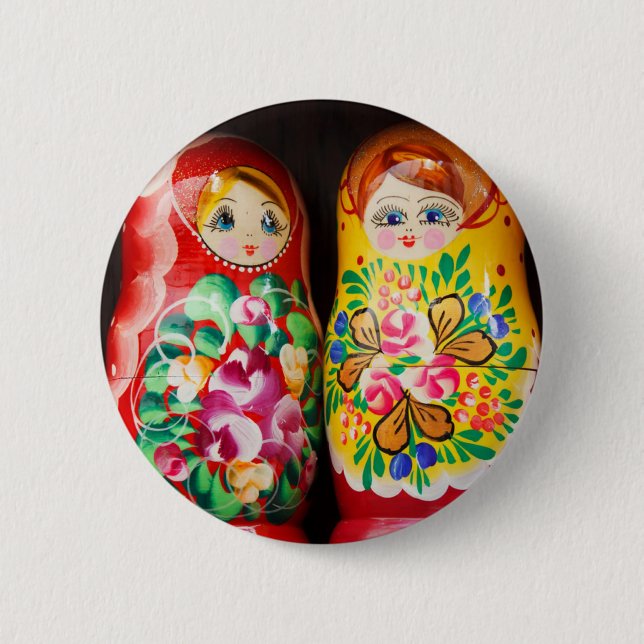 Färgglada Matryoshka-dockor Knapp (Framsida)