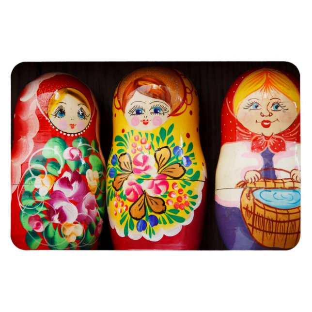 Färgglada Matryoshka-dockor Magnet (Horisontell)