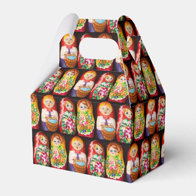 Färgglada Matryoshka-dockor  Presentaskar (Framsidan Sidan)