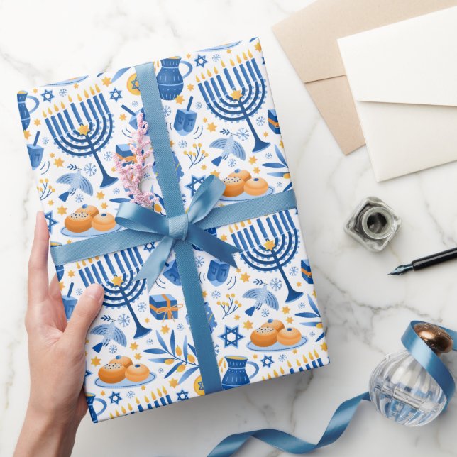 Färgglada Menorah-ljus David Stjärna Hanukkah  Presentpapper (Gifting)