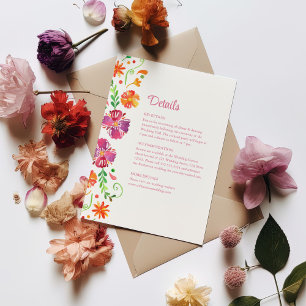 Färgglada mexikanska blommiga festsdetaljer för br inbjudningar