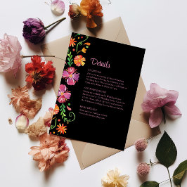 Färgglada mexikanska blommiga festsdetaljer för br inbjudningar