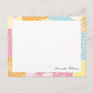 Färgglada Mod Blommiga Anpassade Platta Tacksamhet Inbjudningar