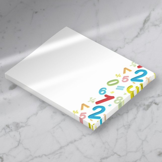 Färgglada Moderna 123 Siffror Matematik Post-it Block (Colorful Modern 123 Numbers Math Post-it Notes)