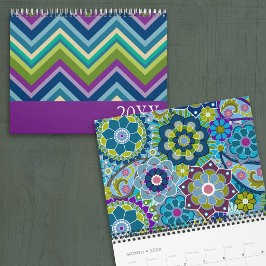 Färgglada mönster och funky design kalender