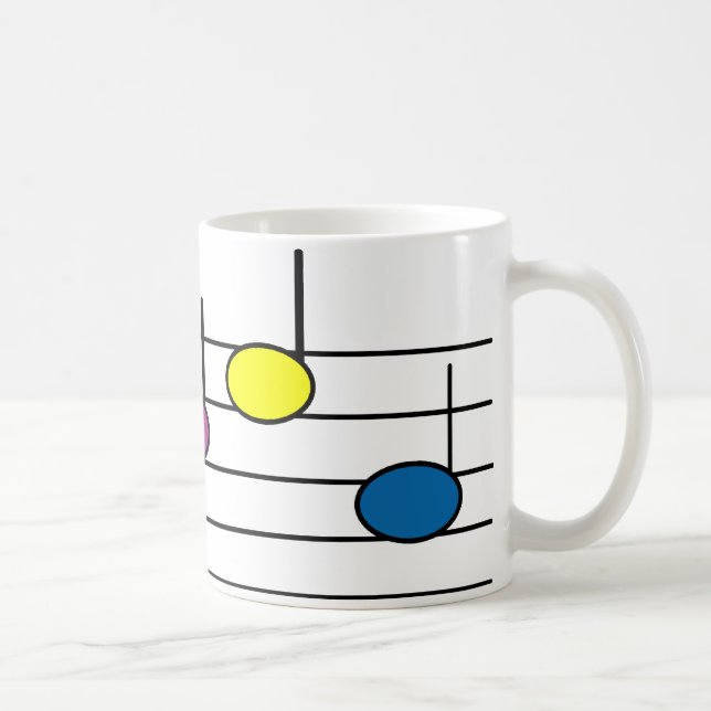 Färgglada musikaliska noter Modernt mönster Kaffemugg (Höger)
