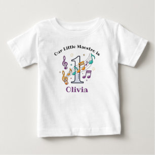 Färgglada musiknoter Första födelsedagen T Shirt