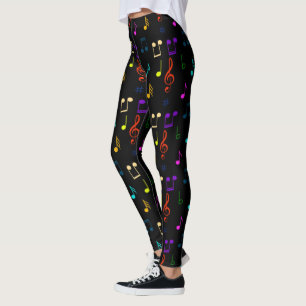Färgglada musiknoter Musiker Musiknot Konst Leggings