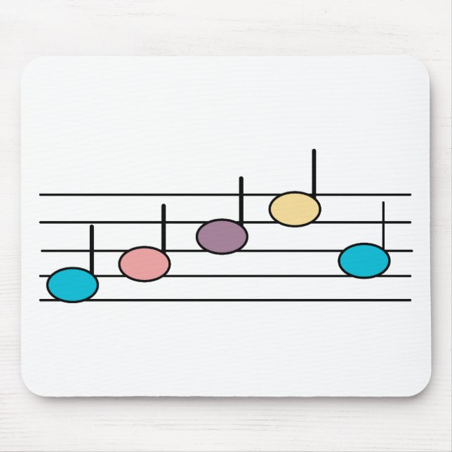 Färgglada musiknoter Pastell Mönster Musmatta (Framsidan)