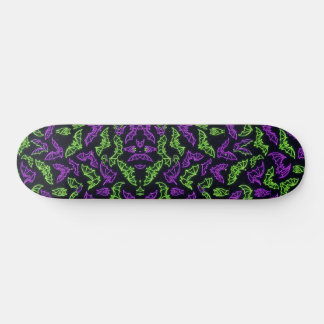 Färgglada neon lila gröna fladdermöss Halloween Mini Skateboard Bräda 18,5 Cm