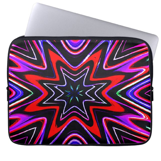 Färgglada Neon Vibes Mönster Laptop Fodral (Framsidan)