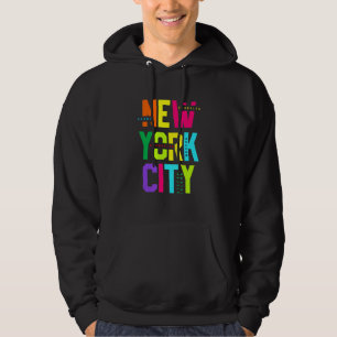 Färgglada New York City Nyhets Grafiska Tees Coola Hoodie