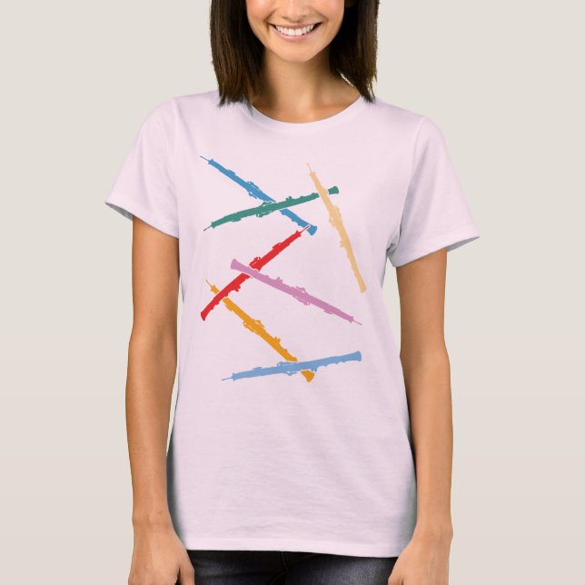 Färgglada oboer t shirt (Framsida)