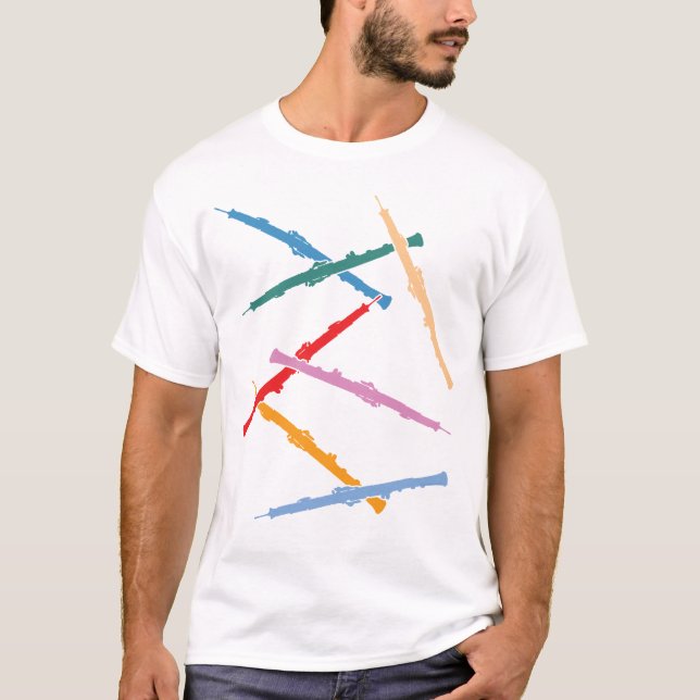 Färgglada oboer tee shirt (Framsida)