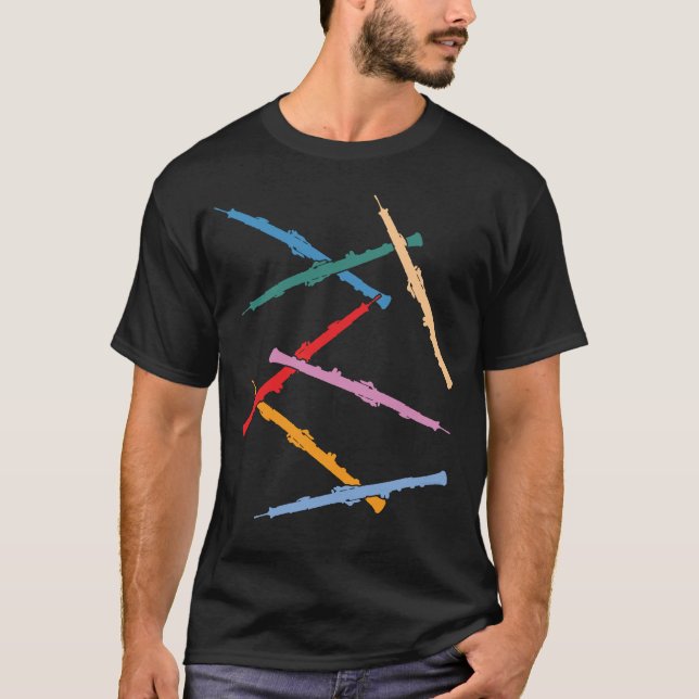 Färgglada oboer tee shirt (Framsida)