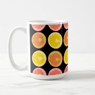 Färgglada och ljusa grapefrukt skivor kaffemugg