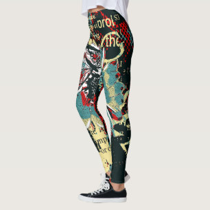 Färgglada och trendiga abstrakta mönsterleggings leggings