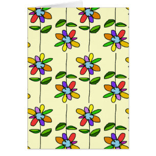 färgglada och vackra blommönster hälsningskort