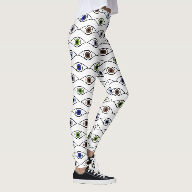 Färgglada ögon mönsterdesign leggings (Höger)
