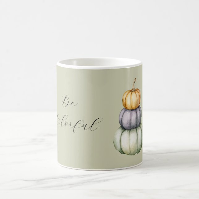 Färgglada Orange Lila Mint Kråkor Kaffemugg (Center)