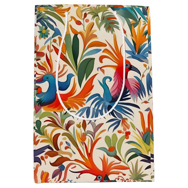 Färgglada Otomi Fågelmönster  (Framsidan)