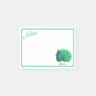 Färgglada Påfågel Post-It Notes Block