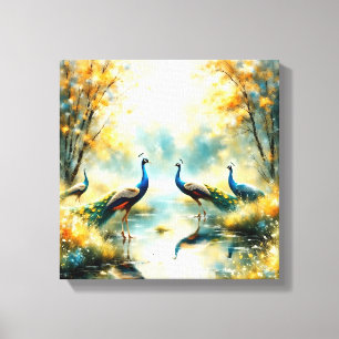Färgglada påfåglar Canvas Art
