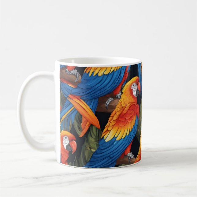 Färgglada papegojor kaffemugg (Vänster)