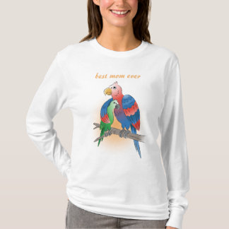 Färgglada papegojor mors dag t shirt
