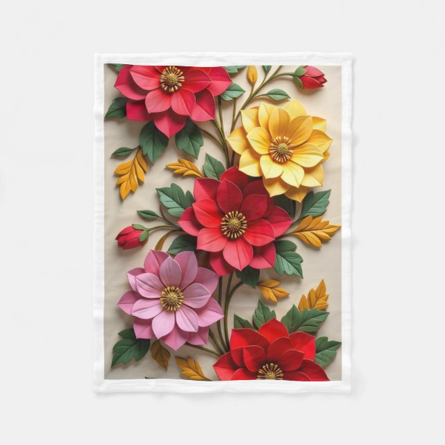 Färgglada pappersblommor filt (Framsidan)
