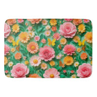 Färgglada pappersblommor och fjärilar