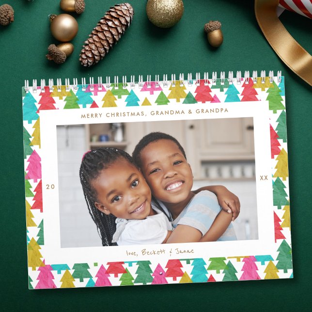 Färgglada pappersgranar jul foto kalender (Skapare uppladdad)