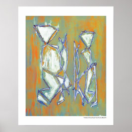 Färgglada Par Abstrakt Konst MC Belkadi 16x20 Poster