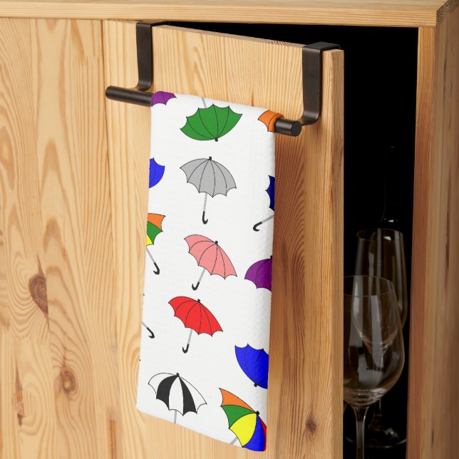 Färgglada paraplyer design kökshandduk (Thirds Fold)