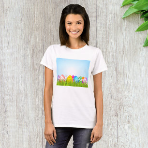 Färgglada påskägg i gräs t shirt