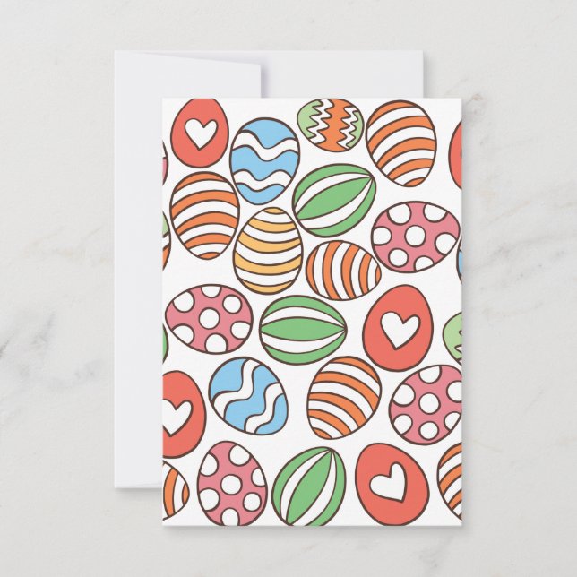 Färgglada påskägg tack kort (Framsida)
