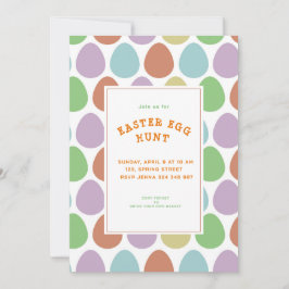 Färgglada påskäggsmönster inbjudningar