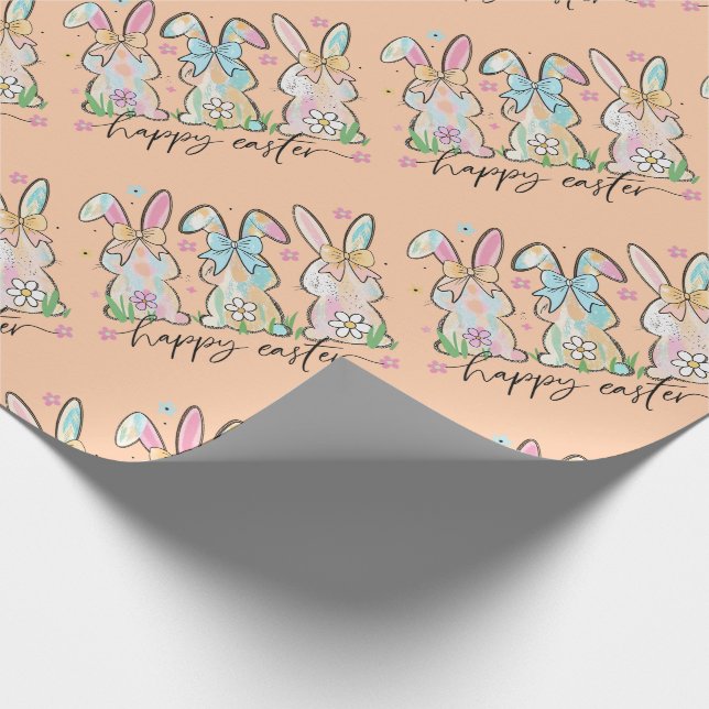 Färgglada påskharar med slingor presentpapper (Hörn)