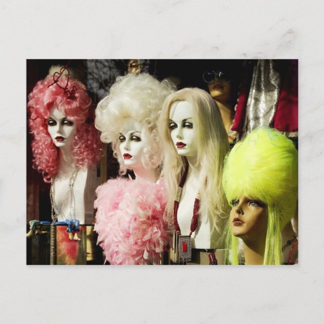 Färgglada peruker vykort (Framsida)