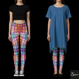 Färgglada Plaid Chic Leggings